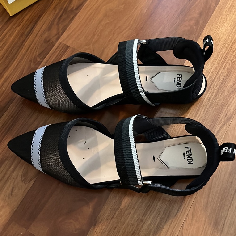 Fendi Fabric Flats With Mesh And Elastic Details - image 1